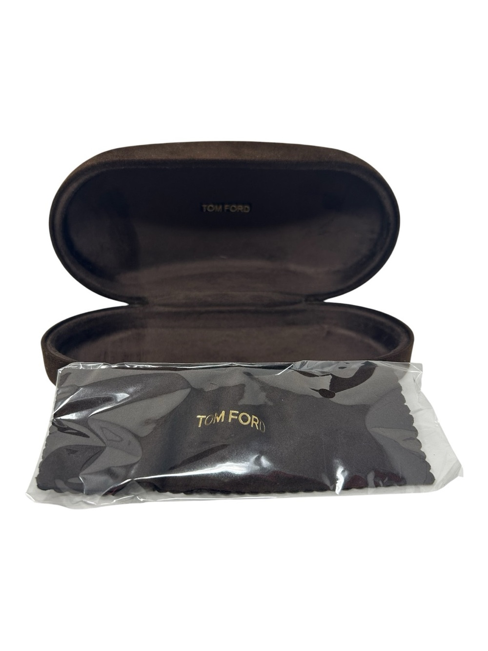 Tom Ford Brown Velour Velvet Sunglasses Case w/Cleaning Cloth